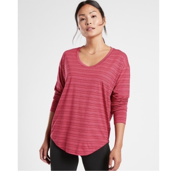 Athleta Tops - Athleta Cloudlight Stratus Striped Long Sleeve Top xl